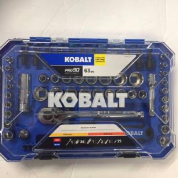 Kobalt 63 pc. Pro 90 ratchet. Mechanics tool set - Picture 6 of 8
